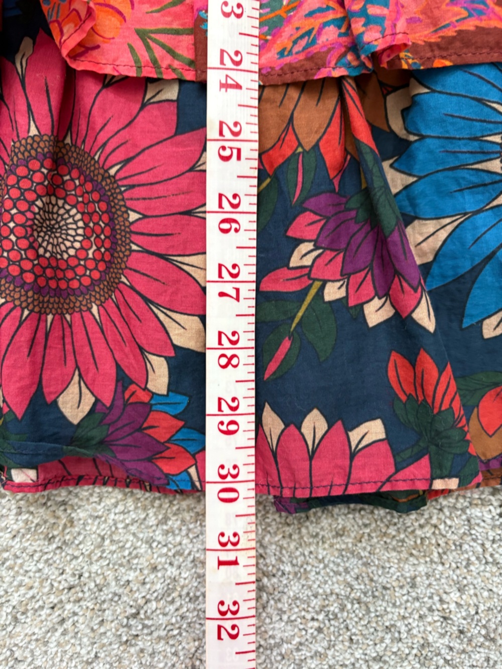 Farm Rio for Anthropologie cotton Floral Tiered Ruffle Skirt - Picture 6 of 7